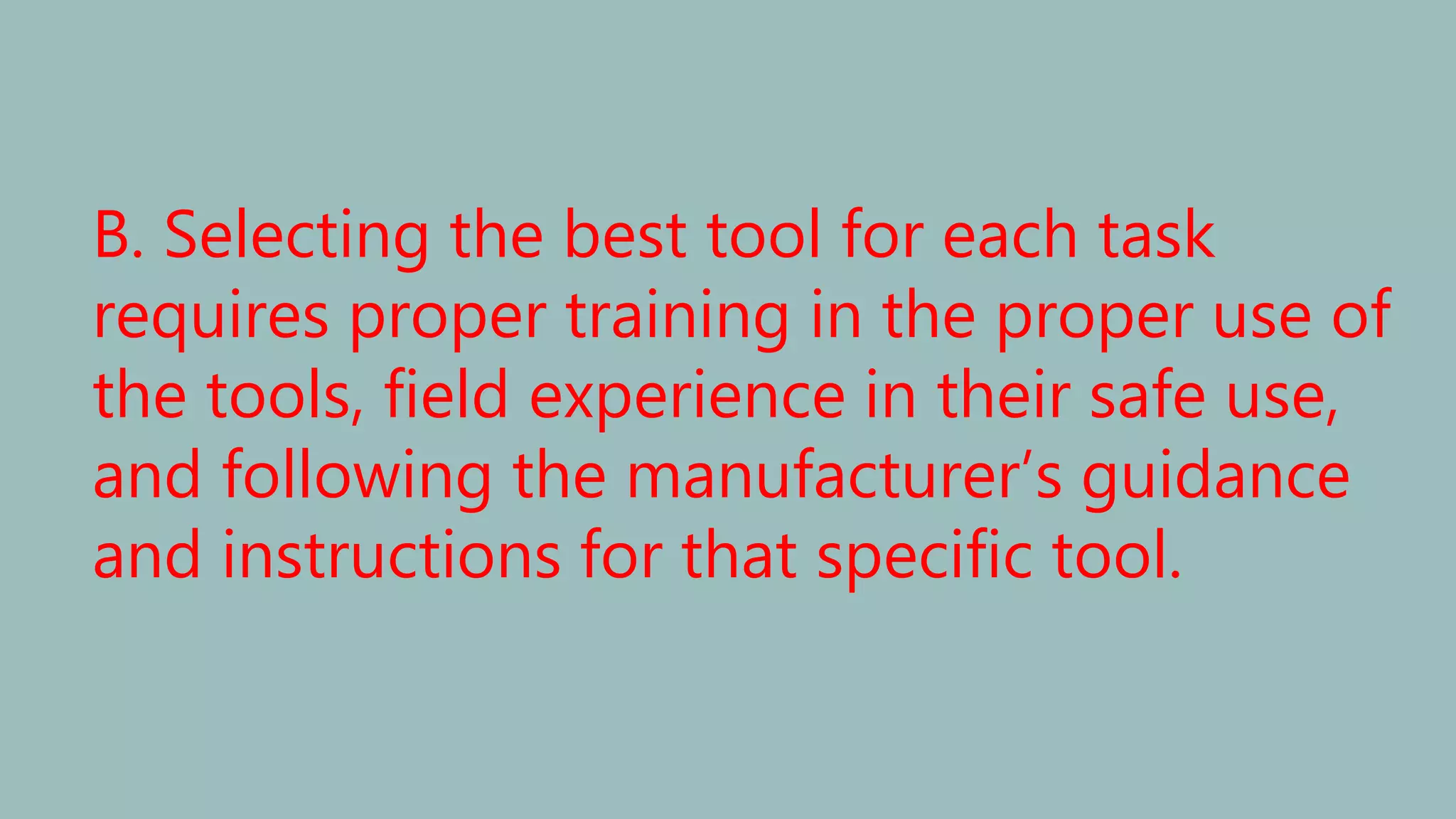 Proper use of tools ppt
