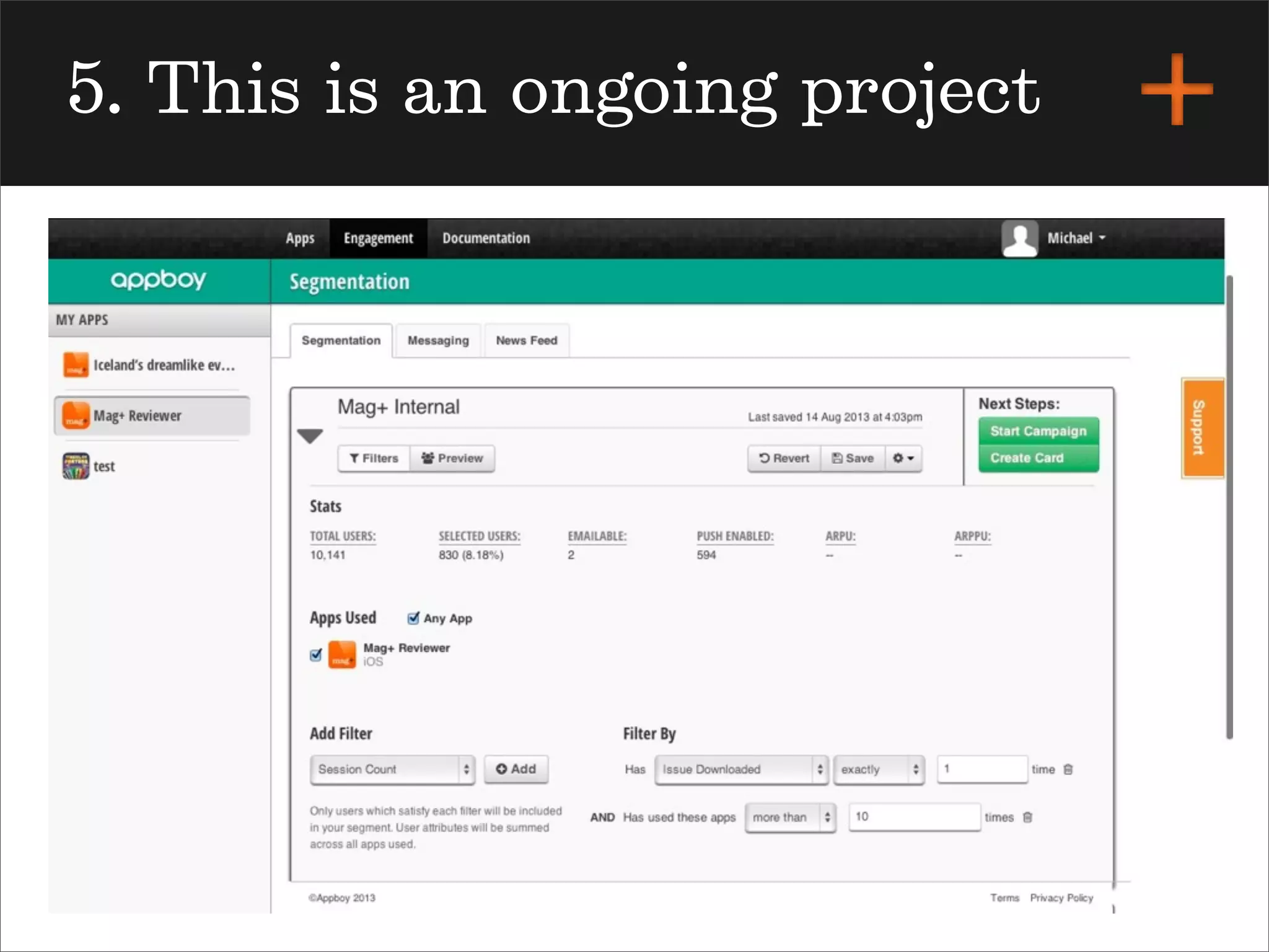 5. This is an ongoing project
 