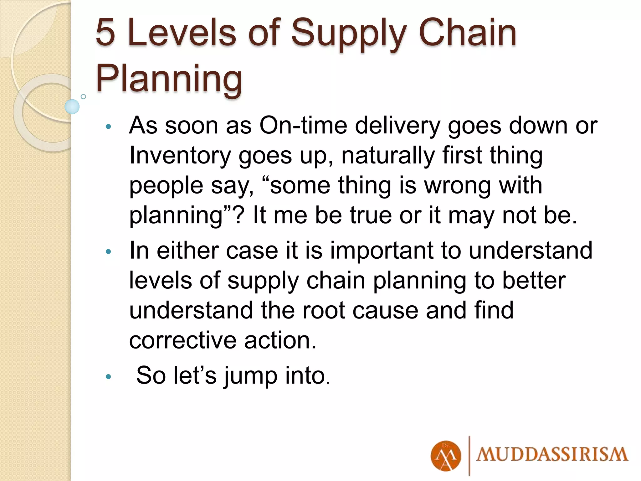 Identify The True Statements About Planning Across A Supply Chain 5 Levels of Supply Chain Planning | PPT