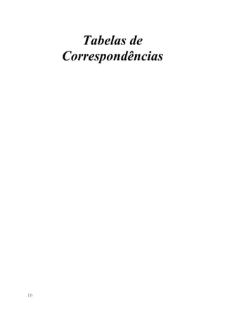 16 
Tabelas de Correspondências  