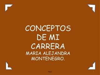 CONCEPTOS
  DE MI
 CARRERA
MARIA ALEJANDRA
 MONTENEGRO.

       Pag.1      1
 
