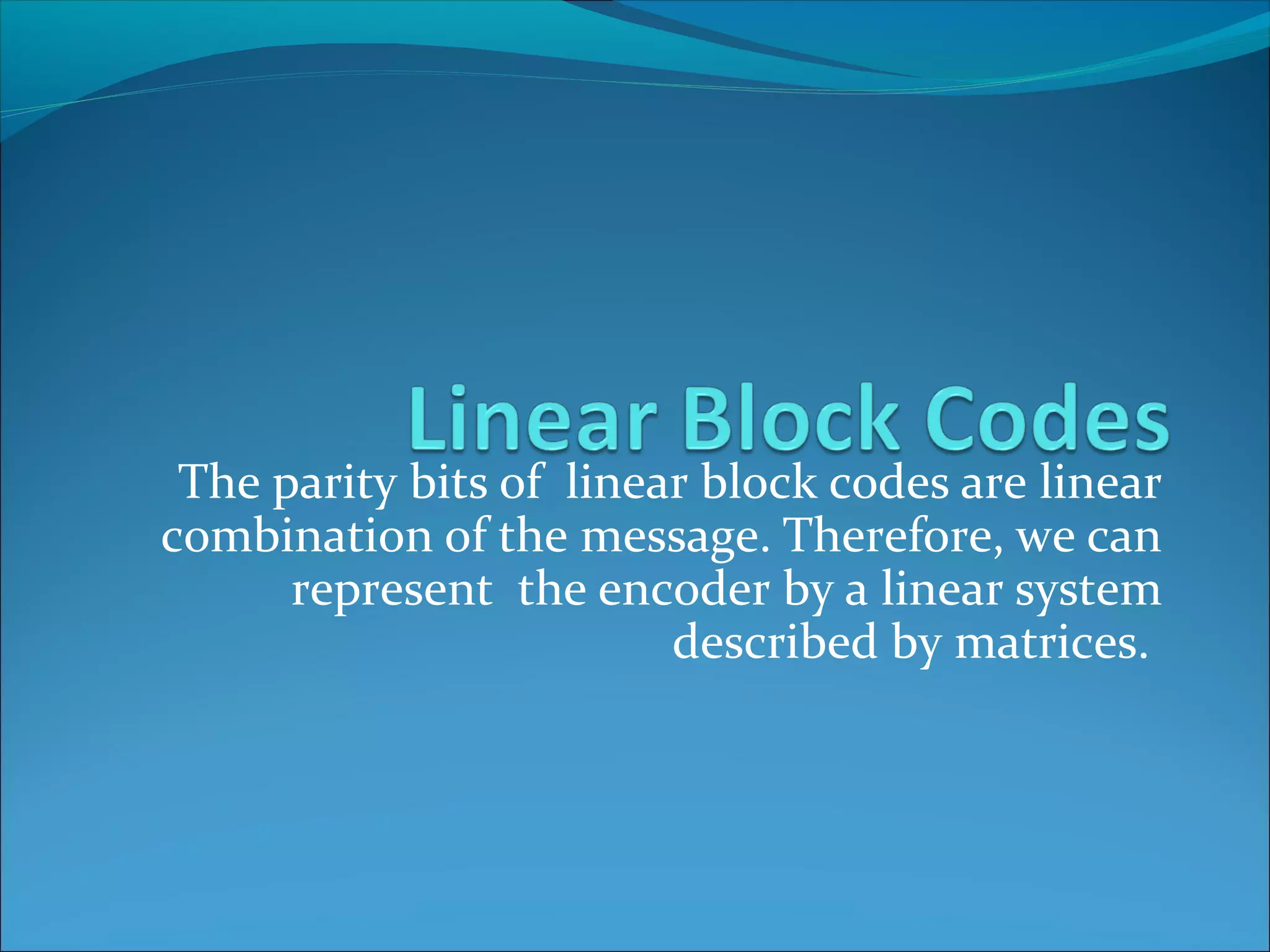 5 linear block codes | PPT