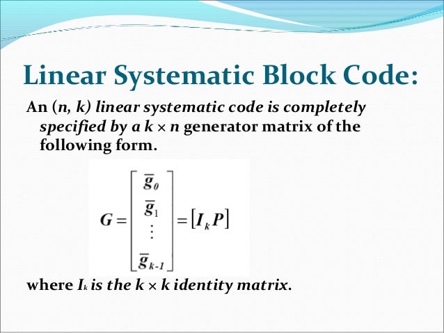 5 linear block codes