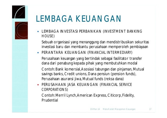 lingkungan keuangan; pasar, lembaga keuangan, dan suku bunga