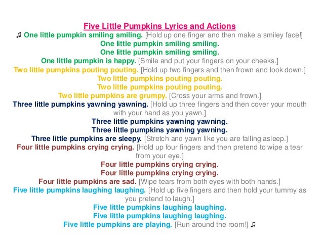 5 little pumpkins 6th grade