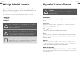 Wichtige Sicherheitshinweise
In diesem Handbuch werden hierarchische Warnhinweise verwendet. Warnhin-
weise sind fett gedruckt und zusätzlich durch ein Symbol (Warnzeichen) im Text
gekennzeichnet und hervorgehoben.
Die Warnhinweise sind hierarchisch nach folgender Ordnung eingestuft:
1.	 WARNUNG!
2.	ACHTUNG!
3.	 HINWEIS!
Dieses Symbol verweist auf wichtige Bedienungs- und Wartungs-
hinweise in der Begleitdokumentation. Bitte lesen Sie in der
Bedienungsanleitung nach.
Dieses Symbol verweist auf das Vorhandensein einer nicht
­iso­lierten und gefährlichen Spannung im Inneren des Gerätes und
auf eine Gefährdung durch lebensgefährlichen Stromschlag.
Dieses Symbol verweist auf zusätzliche Informationen in der
Bedienungsanleitung. Hier finden Sie ergänzende Informationen,
Empfehlungen und Tipps zum Gebrauch des Produktes.
Allgemeine Sicherheitshinweise
Achtung!
Lesen Sie vor Inbetriebnahme des Gerätes alle Sicherheits- und
Bedienungs­hinweise.
Aufbewahrung
Bewahren Sie die Sicherheits- und Bedienungshinweise zum späteren Nachschla-
gen auf.
Warnhinweise
Beachten Sie alle Warnhinweise, die auf dem Gerät aufgedruckt oder in der
Bedienungsanleitung angegeben sind.
Bedienungshinweise
Folgen Sie allen Bedienungs- und Anwendungshinweisen.
Wärme
Das Gerät darf nicht in der Nähe von Wärmequellen, wie Heizkörpern, Wärme-
speichern, Öfen oder anderen wärmeerzeugenden Geräten (z. B. Verstärker),
aufgestellt werden.
Belüftung
Verdecken Sie keine Lüftungsschlitze am Gerät und sorgen Sie beim Einbau in
ein Rack für eine ausreichende Belüftung. Beachten Sie bei der Installation des
Gerätes stets die entsprechenden Hinweise des Herstellers.
Wasser und Feuchtigkeit
Setzen Sie das Gerät nicht Regen aus und betreiben Sie es nicht in unmittelbarer
Nähe von Wasser (Badewanne, Schwimmbecken usw.) oder bei hoher Luftfeuch-
tigkeit (Kondensation).
DE
Linear4
DE
Linear 5
 