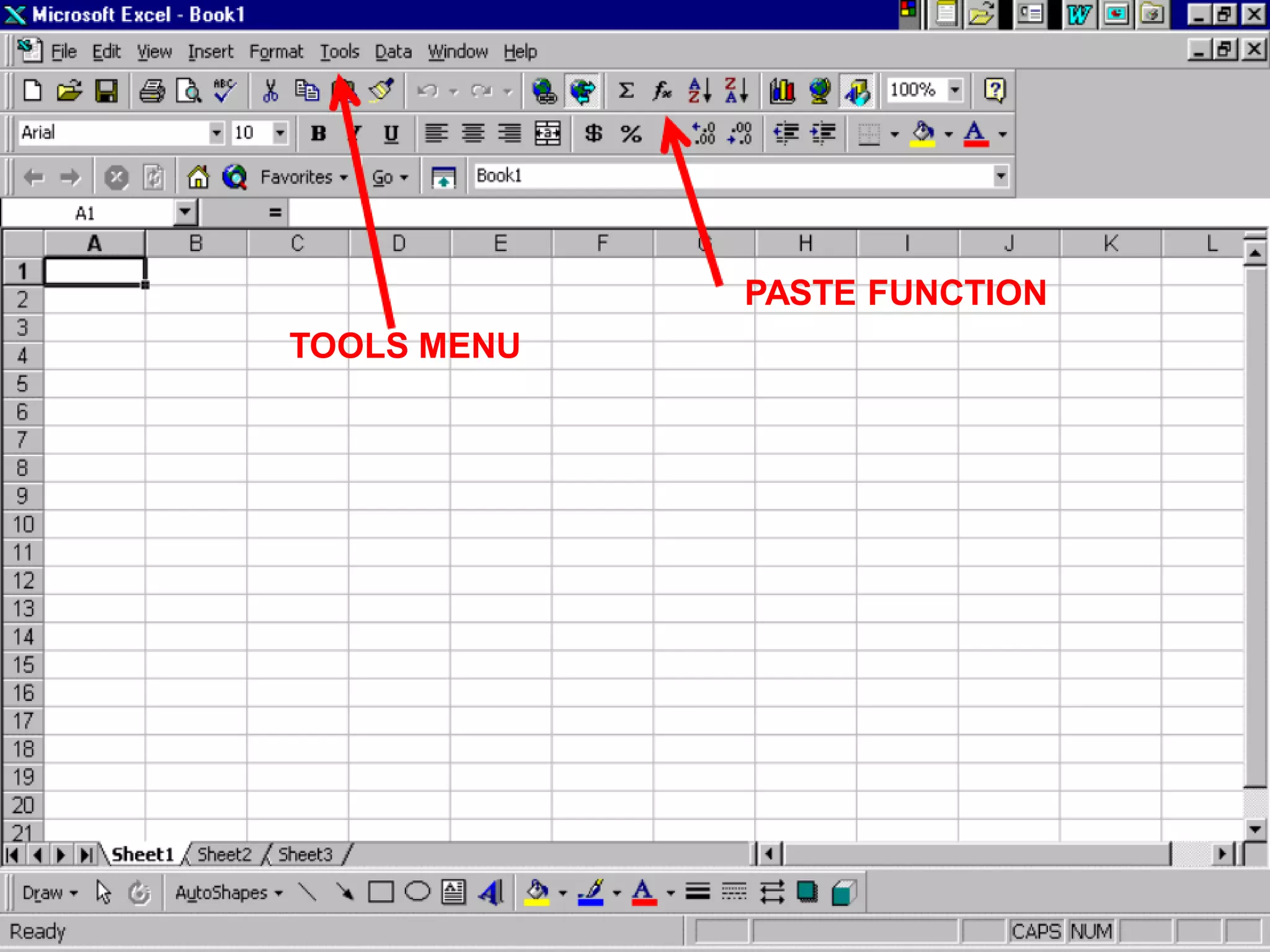PASTE FUNCTION
TOOLS MENU
 