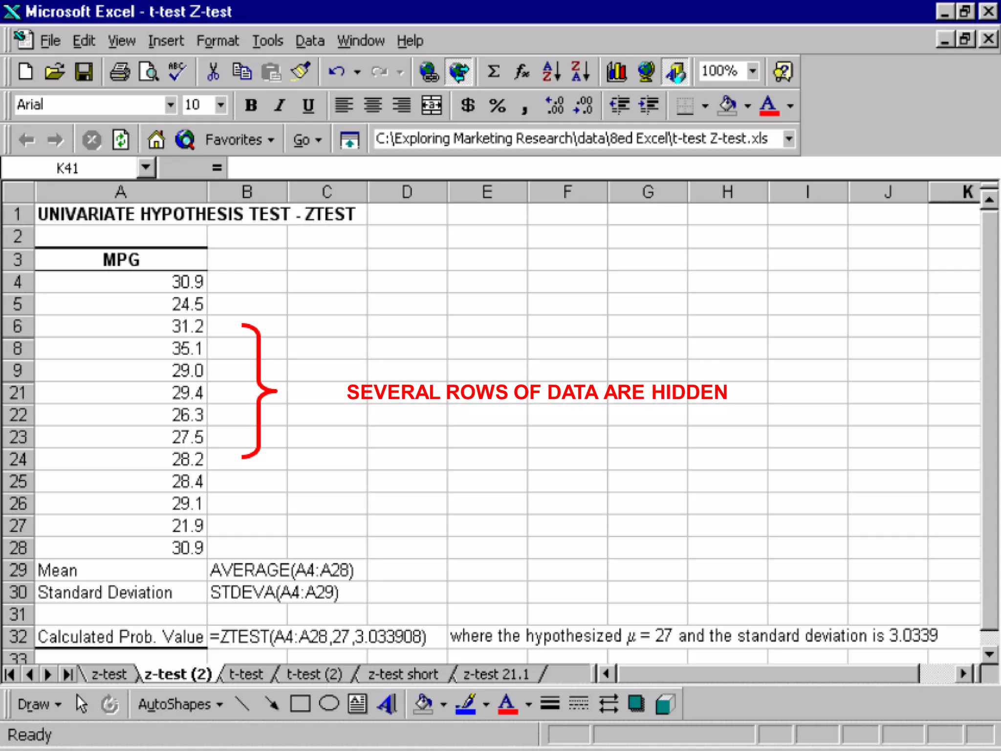 SEVERAL ROWS OF DATA ARE HIDDEN
 