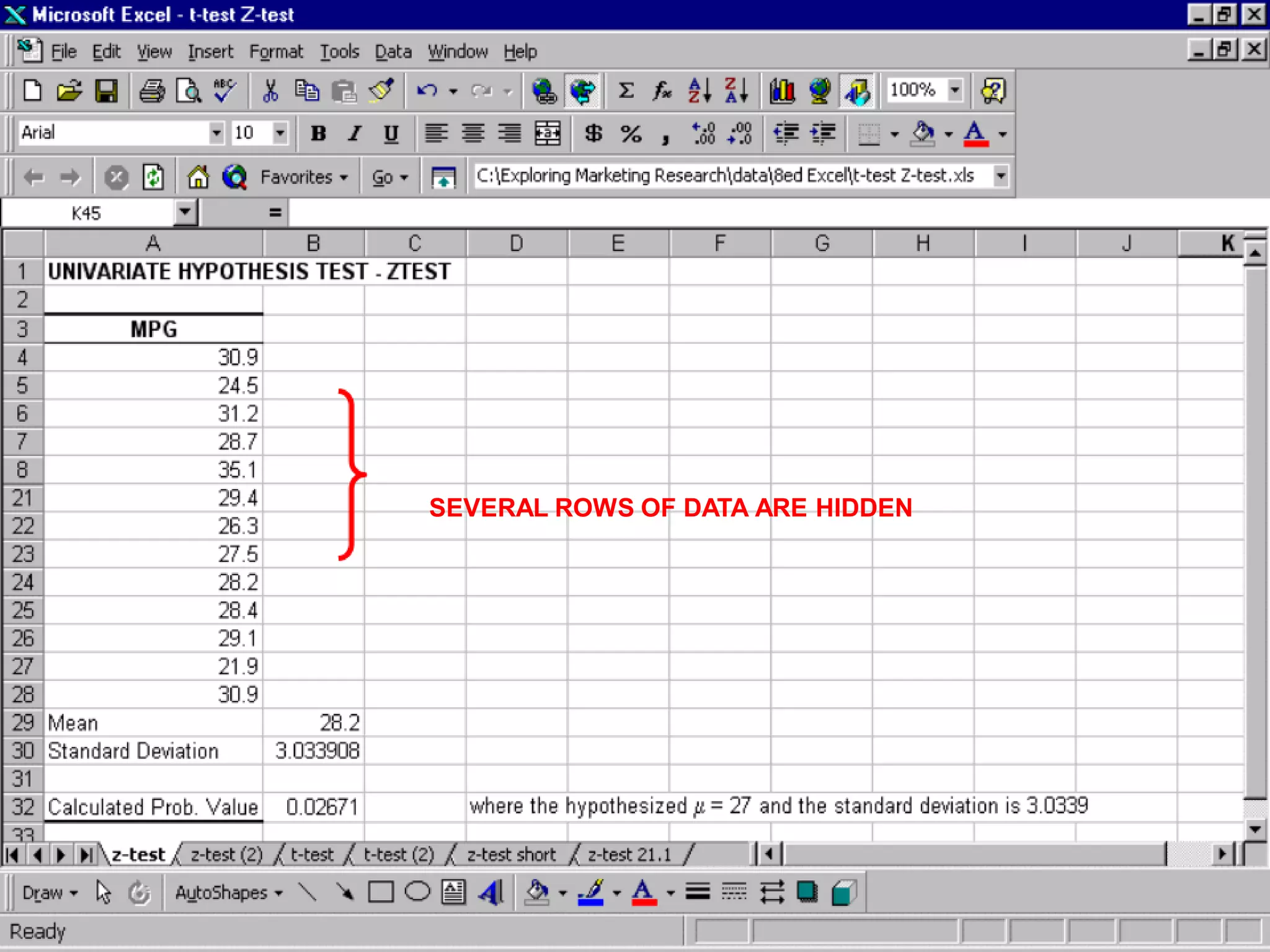 SEVERAL ROWS OF DATA ARE HIDDEN
 