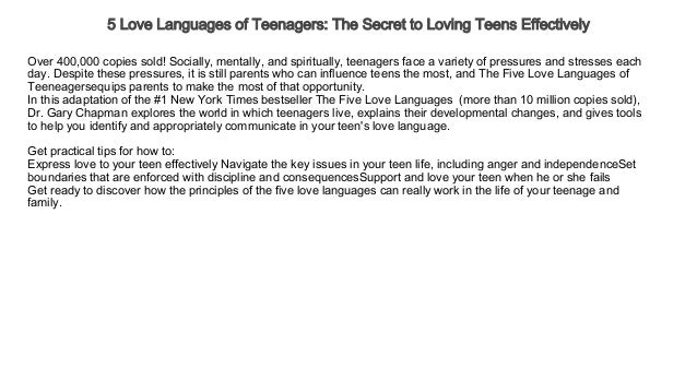 5 Love Languages Of Teenagers The Secret To Loving Teens - 
