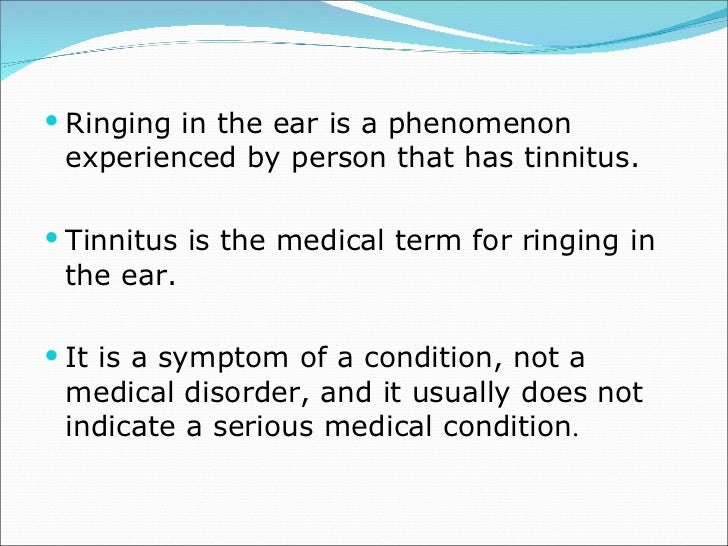 5 main causes of ringing in the ear
