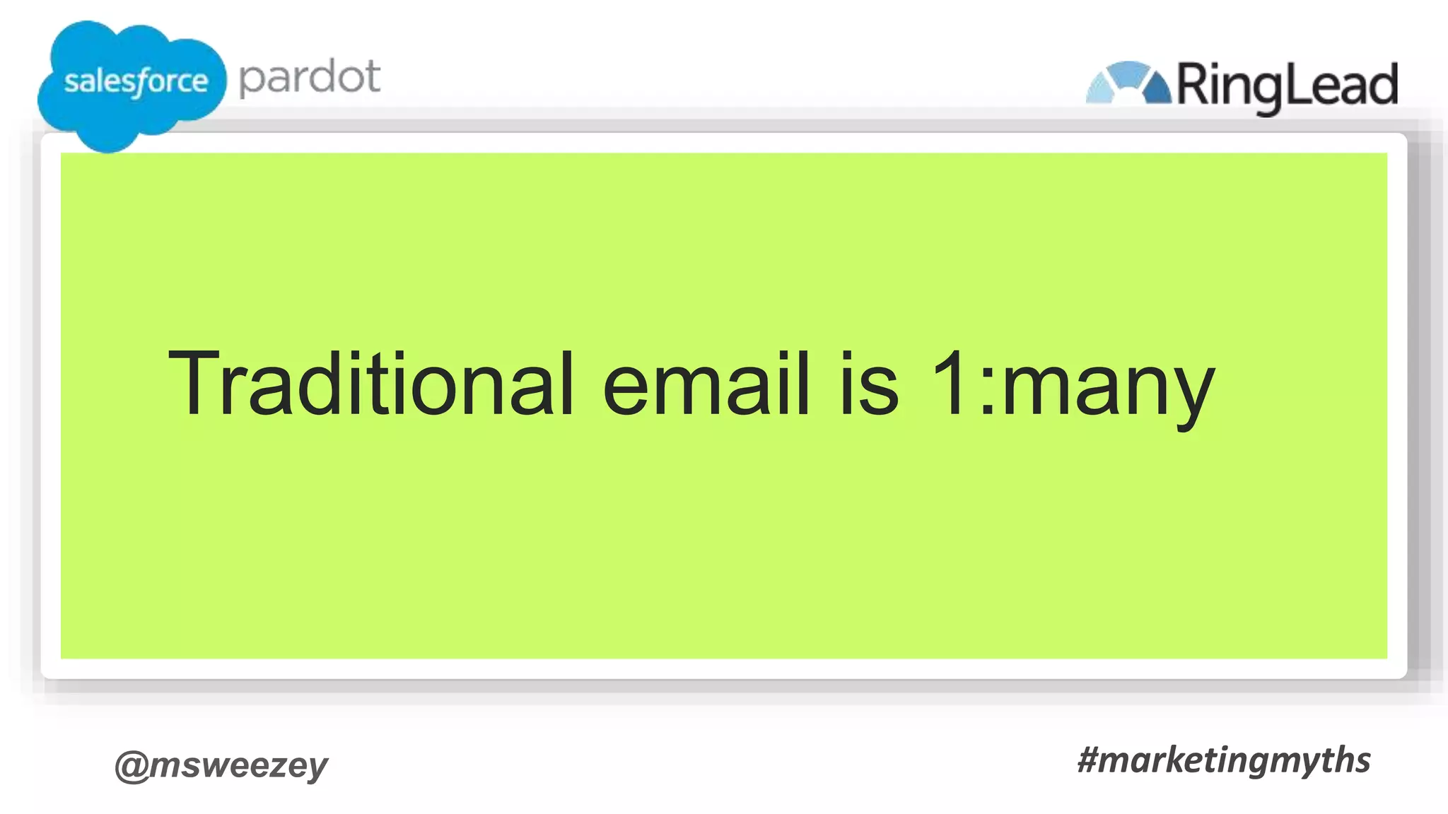 @msweezey
Traditional email is 1:many
#marketingmyths
 