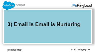 @msweezey
3) Email is Email is Nurturing
#marketingmyths
 