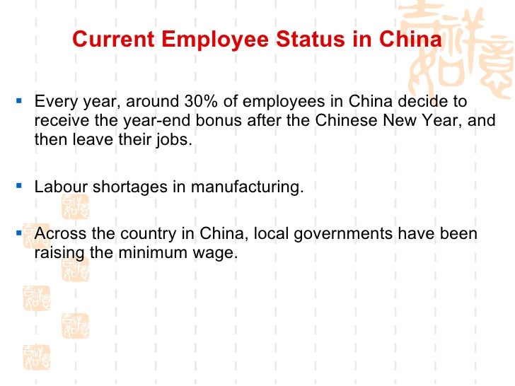 Managing Chinese Workforce Employee Status In China