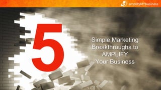 Simple Marketing
Breakthroughs to
AMPLIFY
Your Business
 