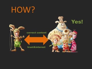 HOW?
                    Yes!
  correct content




  trust&interest
 