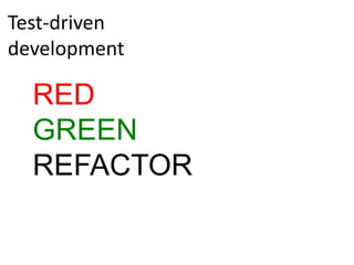Test first ! (4b)functionrot13($text){if (!ctype_alnum($text{0})) {return$text{0};    }   return chr((ord($text{0}) - ord('a') + 13) % 26 + ord('a'));}class Rot13Test extendsPHPUnit_Framework_TestCase{public function test_A_Lower()    {$this->assertEquals('n', rot13('a'));    }public function test_N_Lower()    {$this->assertEquals(‘a', rot13(‘n'));    }public functiontest_Symbol()    {$this->assertEquals('$', rot13('$'));    }}PASS !