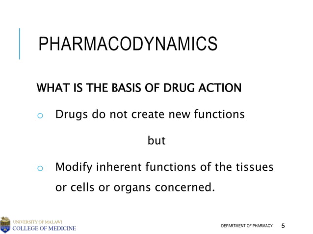5 mechanisms of drug action | PPT | Chemistry | Science