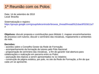 1º Seminário das Iniciativas 