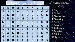 Cooking Methods 5 Letters 5 methods of cooking meat | PPTX