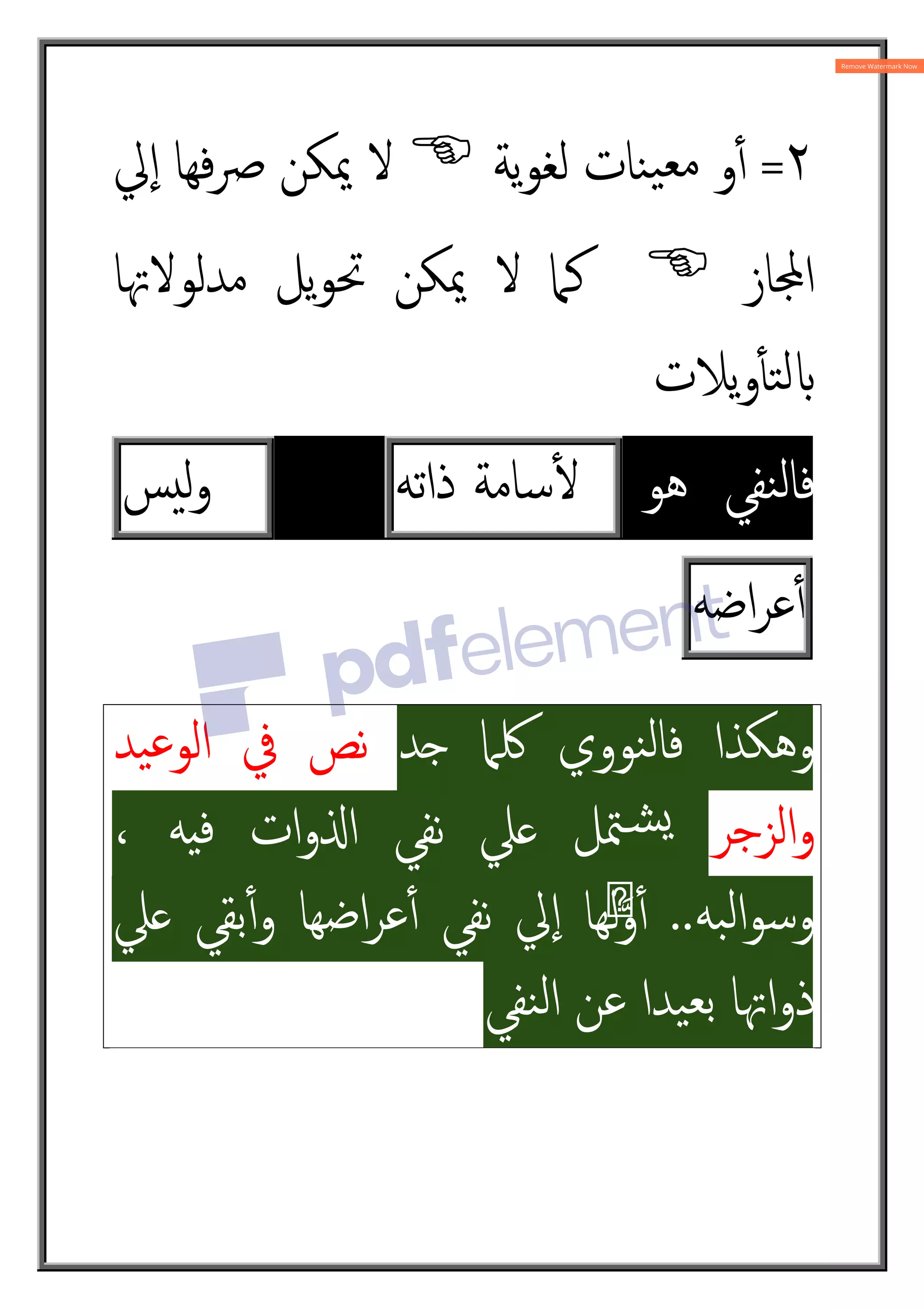 ٢
=
ٔ4
‫و‬
‫ﯾﺔ‬‫ﻮ‬‫ﻟﻐ‬ ‫ﻨﺎت‬‫ﯿ‬‫ﻣﻌ‬

‫ﱄ‬ٕ‫ا‬ ‫ﻓﻬﺎ‬‫ﴏ‬ ‫ﳝﻜﻦ‬ ‫ﻻ‬
‫ﺎز‬¢‫ا‬

‫ﻣﺪﻟﻮﻻﲥﺎ‬ ‫ﯾﻞ‬‫ﻮ‬‫ﲢ‬ ‫ﳝﻜﻦ‬ ‫ﻻ‬ ‫ﻛﲈ‬
‫ﯾﻼت‬‫و‬ٔt‫ﺘ‬‫ﻟ‬z
‫ﻫﻮ‬ ‫ﻨﻔﻲ‬‫ﻟ‬‫ﻓﺎ‬
ٔm
‫ﺳﺎﻣﺔ‬
‫ذاﺗﻪ‬
‫ﺲ‬‫ﻟ‬‫و‬
‫اﺿﻪ‬‫ﺮ‬‫ﻋ‬ٔ4
‫ﺪ‬g ‫ﳇﲈ‬ ‫ﻨﻮوي‬‫ﻟ‬‫ﻓﺎ‬ ‫وﻫﻜﺬا‬
‫ﻧﺺ‬
‫ﯿﺪ‬‫ﻋ‬‫اﻟﻮ‬ ‫ﰲ‬
‫اﻟﺰﺟﺮ‬‫و‬
، ‫ﻪ‬8‫ﻓ‬ ‫ات‬‫و‬O‫ا‬ ‫ﻧﻔﻲ‬ ‫ﲇ‬ ‫ﳣﻞ‬„‫ﺸ‬ˆ
‫ﺒﻪ‬‫ﻟ‬‫ا‬‫ﻮ‬‫وﺳ‬
..
‫ﲇ‬ ‫ﺑﻘﻲ‬ٔ4‫و‬ ‫اﺿﻬﺎ‬‫ﺮ‬‫ﻋ‬ٔ4 ‫ﻧﻔﻲ‬ ‫ﱄ‬ٕ‫ا‬ ‫ﻬﺎ‬َ
‫ﻟ‬ì‫و‬ٔ4
‫ﻨﻔﻲ‬‫ﻟ‬‫ا‬ ‫ﻋﻦ‬ ‫ﯿﺪا‬‫ﺑﻌ‬ ‫اﲥﺎ‬‫و‬‫ذ‬
 