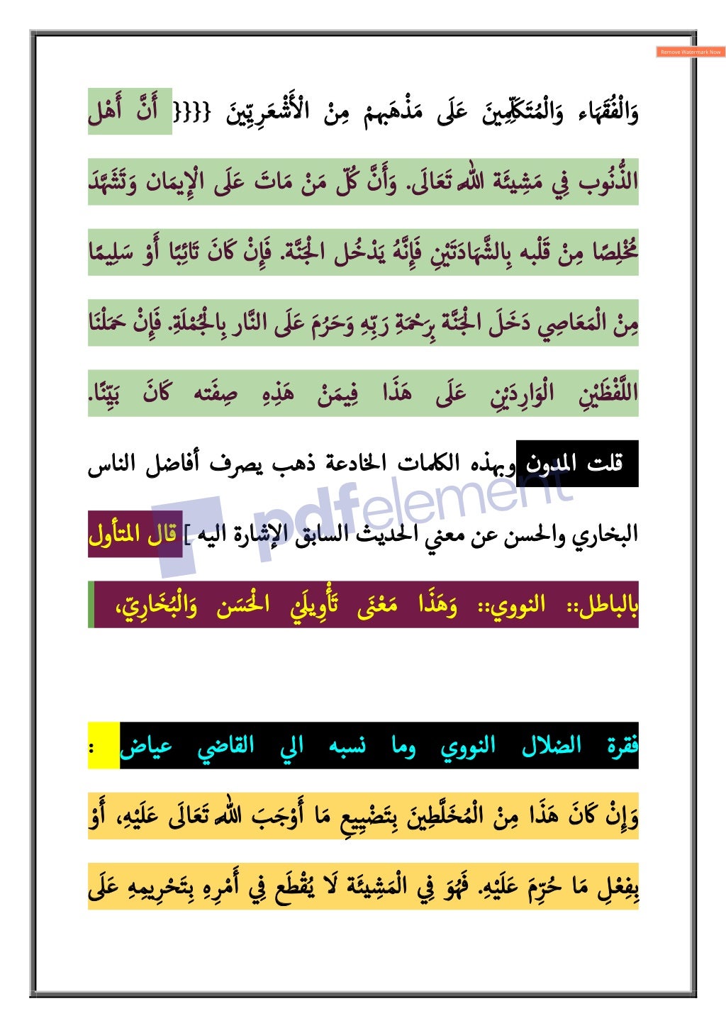 تأويلات النووي الخاطئة