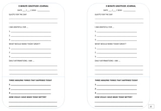 this is a format about five minute journal and how to do it | PPTX