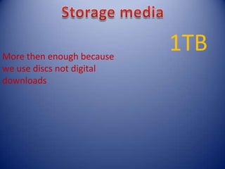 1TBMore then enough because
we use discs not digital
downloads
 
