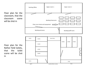 Floor plan for the
classroom, that the
classroom       scene
will be shot in




Floor plan for the
Rother field toilets,
that the toilet
scene will be shot
in
 