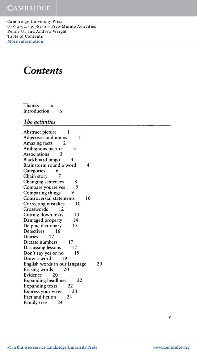 5 minute activities penny ur