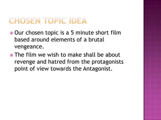 5 minute short film pitch