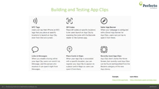 perfecto.io24 | Perfecto by Perforce © 2020 Perforce Software, Inc.
Building and Testing App Clips
https://developer.apple.com/app-clips/
Learn More
https://chibi.app/make
Example:
 
