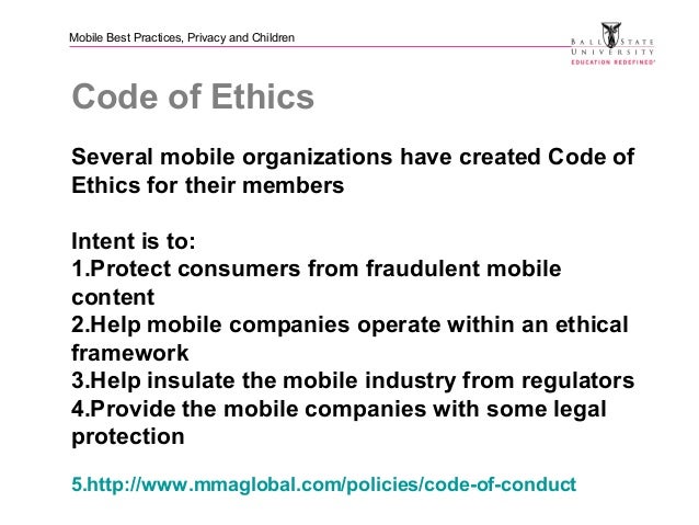 Mobile Marketing, Code of Ethics, Privacy and Children ...