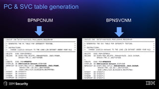 PC & SVC table generation
BPNPCNUM BPNSVCNM
 
