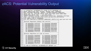 zACS: Potential Vulnerability Output
 