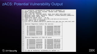 zACS: Potential Vulnerability Output
 