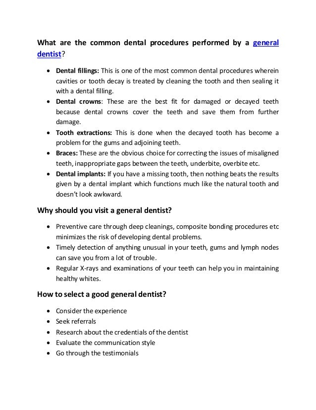 5 Most Common Dental Procedures from a General Dentist