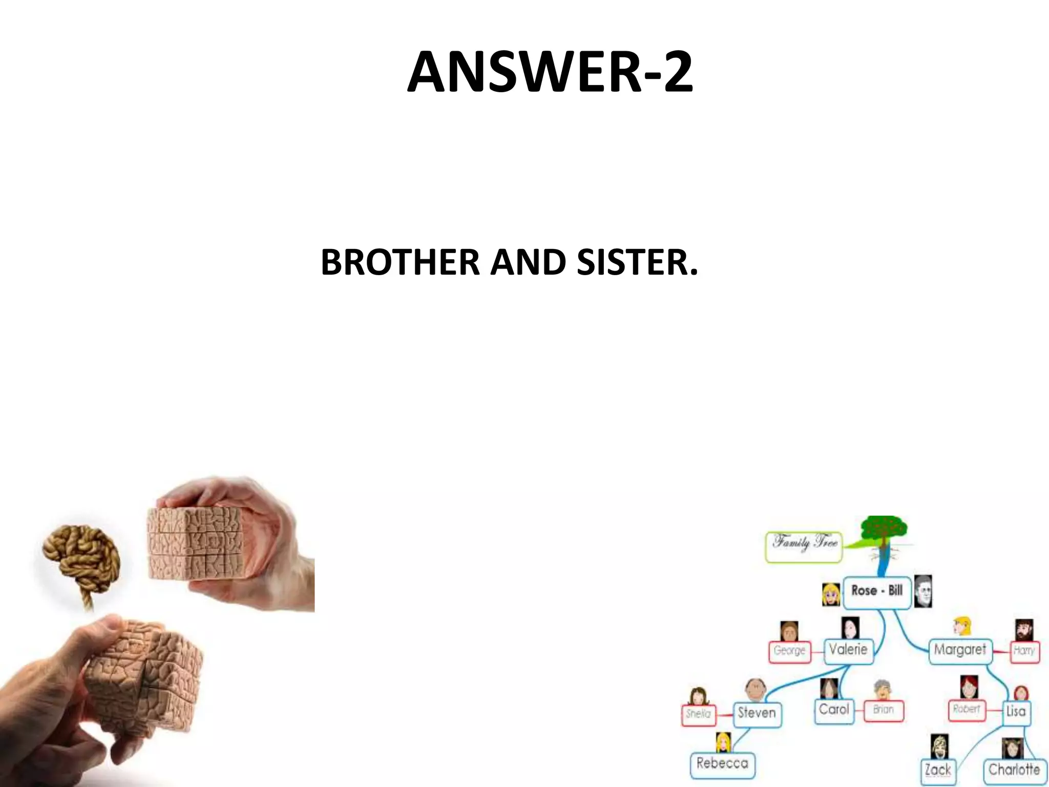 ANSWER-2
BROTHER AND SISTER.
 