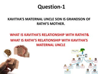 Kavitha Rathi 5 most difficut relationship apitude test (by skms) | PPTX