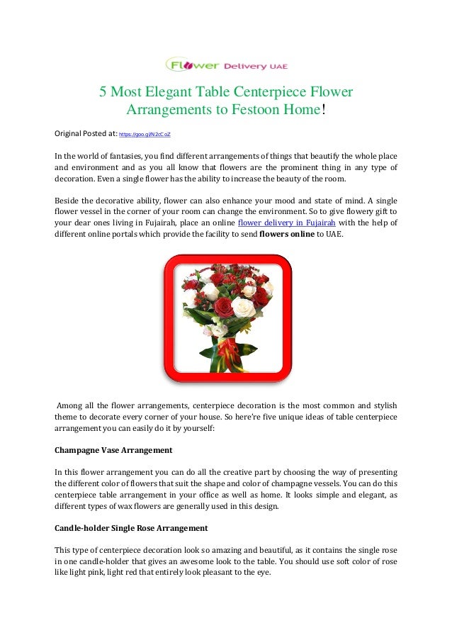 5 Most Elegant Table Centerpiece Flower Arrangements To Festoon Home