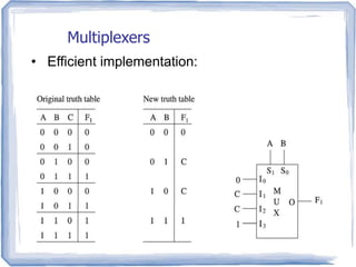 Multiplexers
• Efficient implementation:
 
