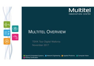MULTITEL OVERVIEW
TEKK Tour Digital Wallonia
November 2017
 