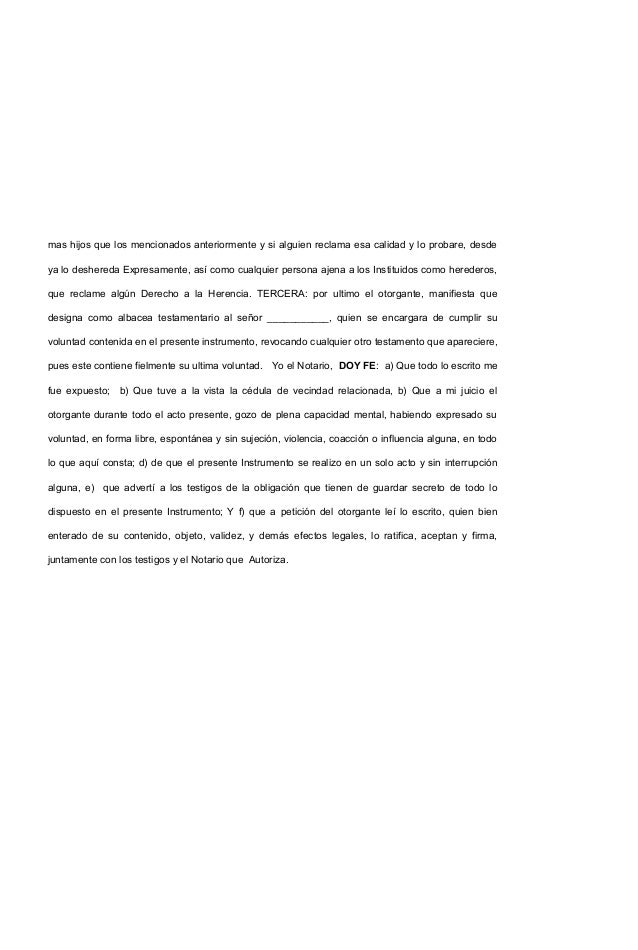 Modelo de testamento cerrado ecuador Modelo de testamento cerrado ecuador