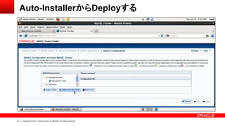 19 Copyright © 2012, Oracle and/or its affiliates. All rights reserved.
Auto-InstallerからDeployする
 