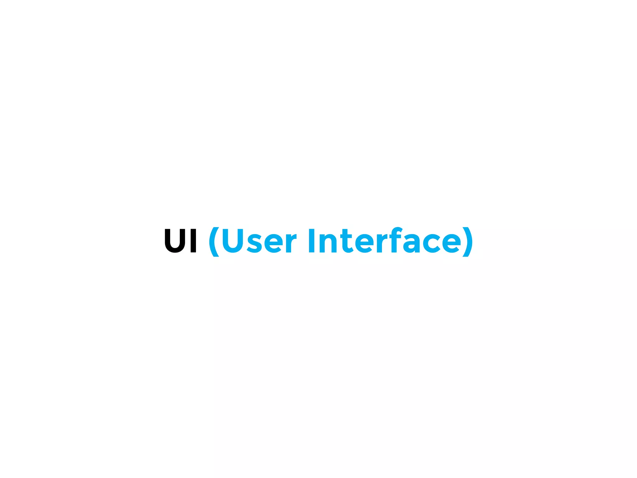 UI (User Interface)
 