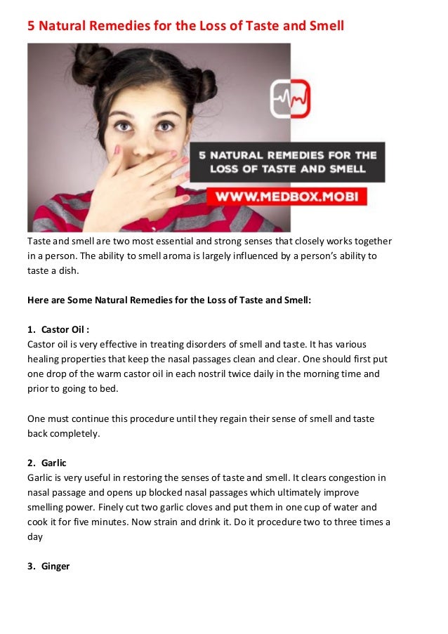 5 natural remedies for the loss of taste and smell