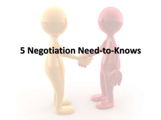 5 Negotiation Need-to-Knows
 