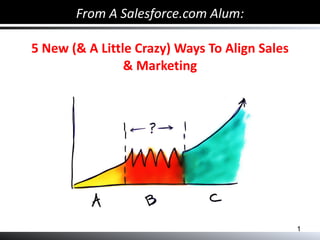 From A Salesforce.com Alum: 5 New (& A Little Crazy) Ways To Align Sales & Marketing 