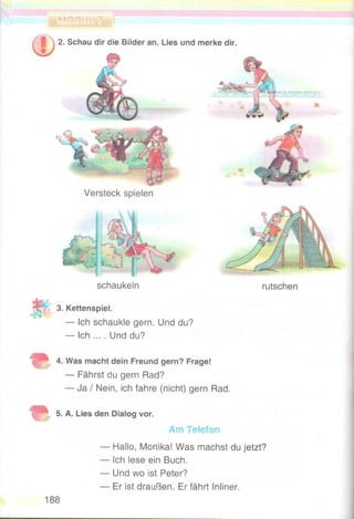 30 
— das Alphabet 
Aa Bb Cc Dd Ee Ff Gg Hh Ii 
[:] [be:] [tse:] [de:] [e:] [f] [ge:] [h:] [i:] 
Jj Kk Ll Mm Nn Oo Pp Qq Rr 
[jOt] [k:] [l] [m] [n] [o:] [pe:] [ku:] [r] 
Ss Tt Uu Vv Ww Xx Yy Zz 
[s] [te:] [u:] [fau] [ve:] [Iks] [´psilOn] [tst] 
— die Zahlen von 1 bis 12 
eins 
zwei 
drei 
vier 
neun 
zehn 
elf 
zwölf 
Phonetik 
fünf 
sechs 
sieben 
acht 
— lange und kurze Vokale 
[:] — [a] 
[] — [u:] 
[i:] — [I] 
[ø:] — [oe] 
[e:]; [:] — [] 
[y:] — [y] 
[o:] — [O] 
[ ] 
— die Intonation (Aussagesätze und Fragesätze) 
Wie ´heißt du? Ich heiße ´Erika. 
´Wer ist das? Das ist ´Karin. 
Ist das ´Karin? ´Ja, das ist ´Karin. 
Kommst du aus Ber´lin? ´Ja, ich komme aus Ber´lin. 
 