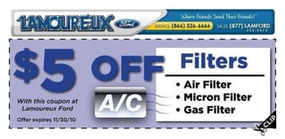 Lamoureux Ford AC Filter Special Brookfield MA